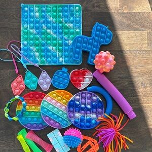 21 Piece Assorted Colorful Pop It Fidget Toy Set